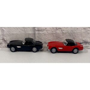 *BRAND NEW* Lot Of 2 Welly Diecast Car 1956 BMW 507 Red Black Convertible 4 Inch
